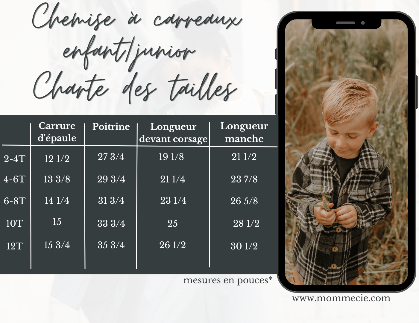 Chemise à carreaux camel pour enfants avec boutons et poches, 2 à 12 ans. - MomMe et Cie Inc.