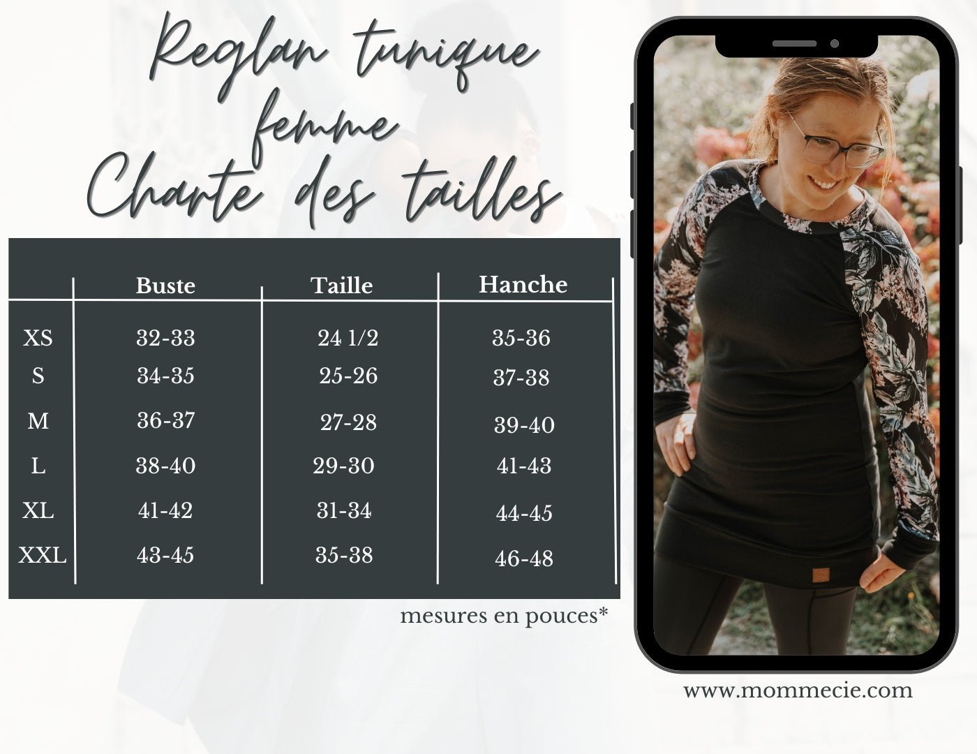 Chandail tunique reglan noir manche longue fleurie - MomMe et Cie Inc.