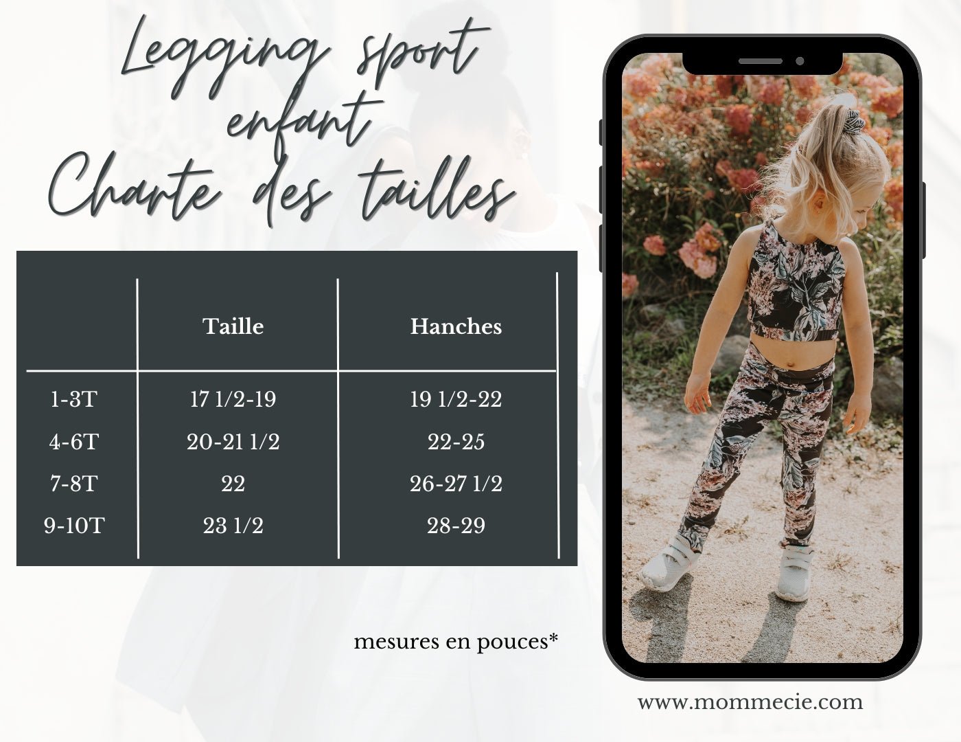 Legging de sport évolutif junior fleuri - MomMe et Cie Inc.