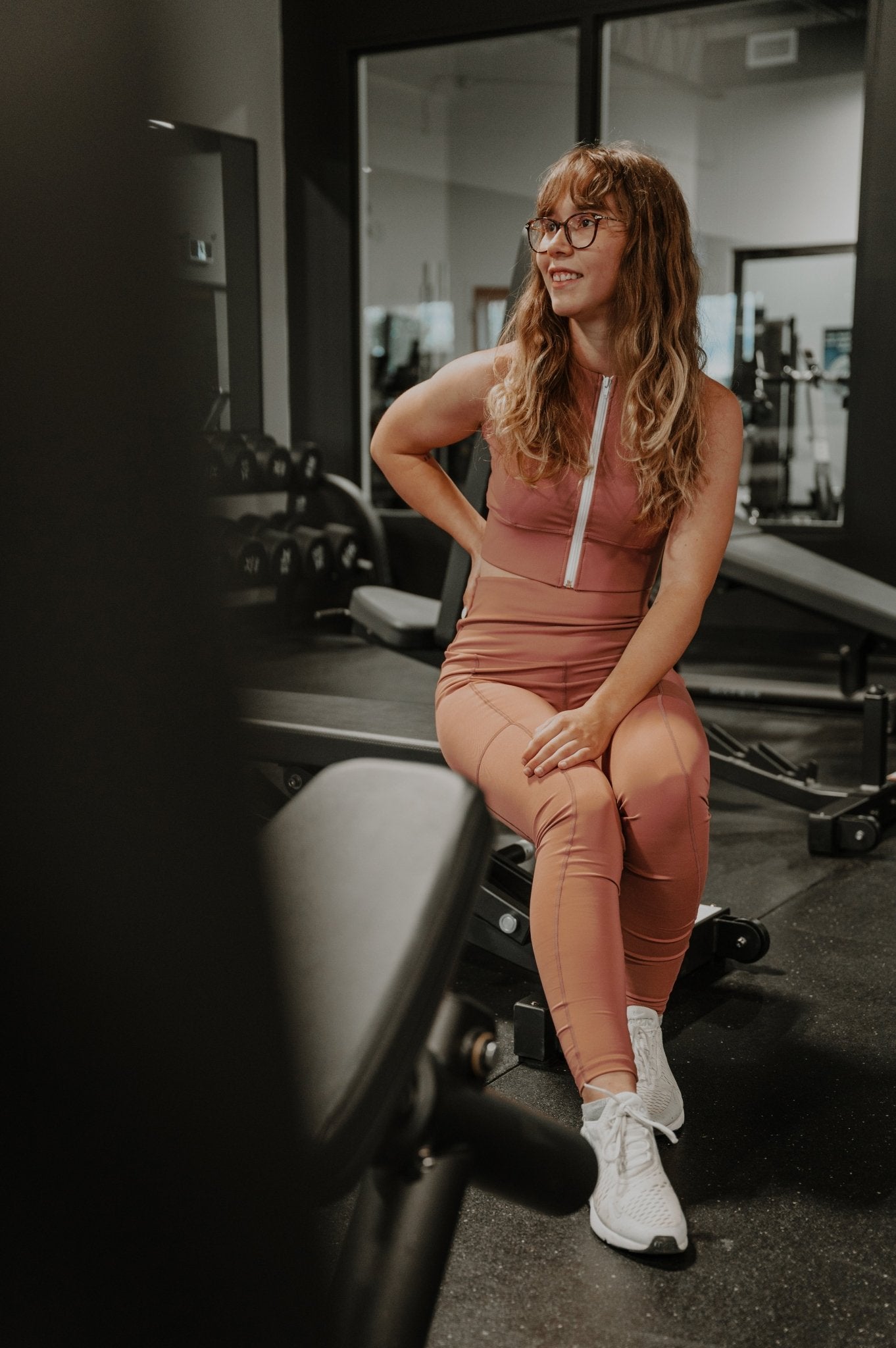 Legging de sport pour femme à taille haute avec poches rose - MomMe et Cie Inc.