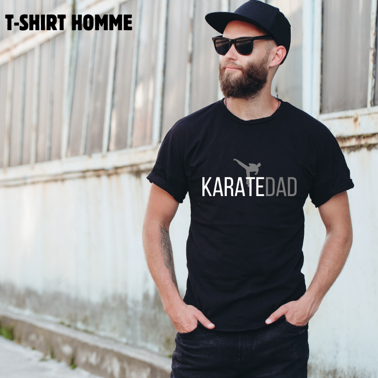 T-shirt pour homme en bambou noir Karate Dad