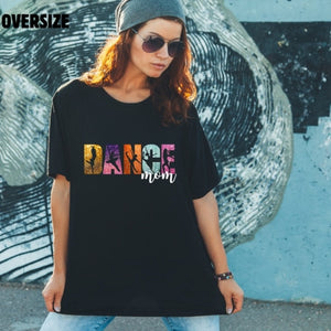 T-shirt oversize en bambou noir pour femme. Dance mom