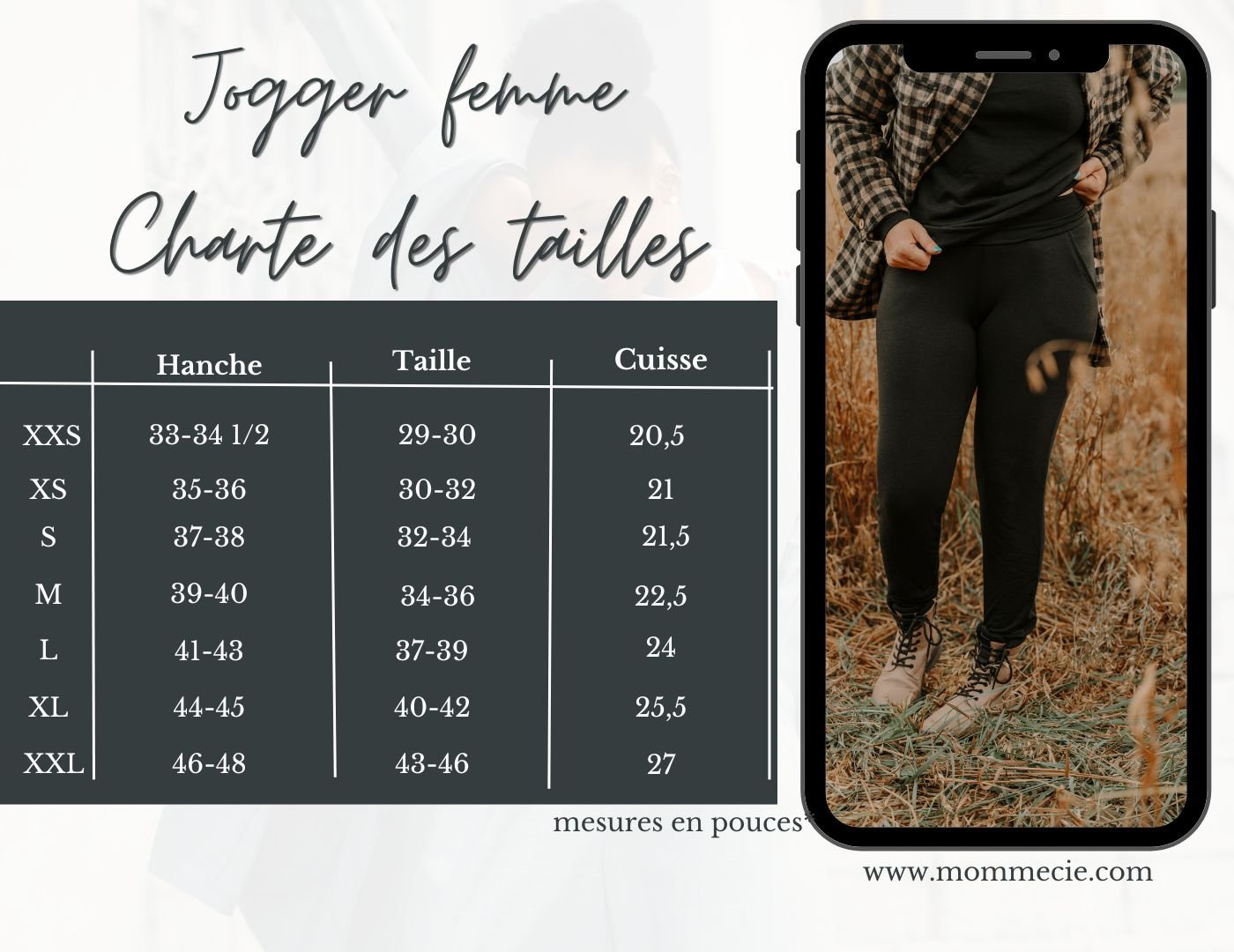 Pantalon style jogger pour femme en bambou noir, idéal pour la maternité - MomMe et Cie Inc.