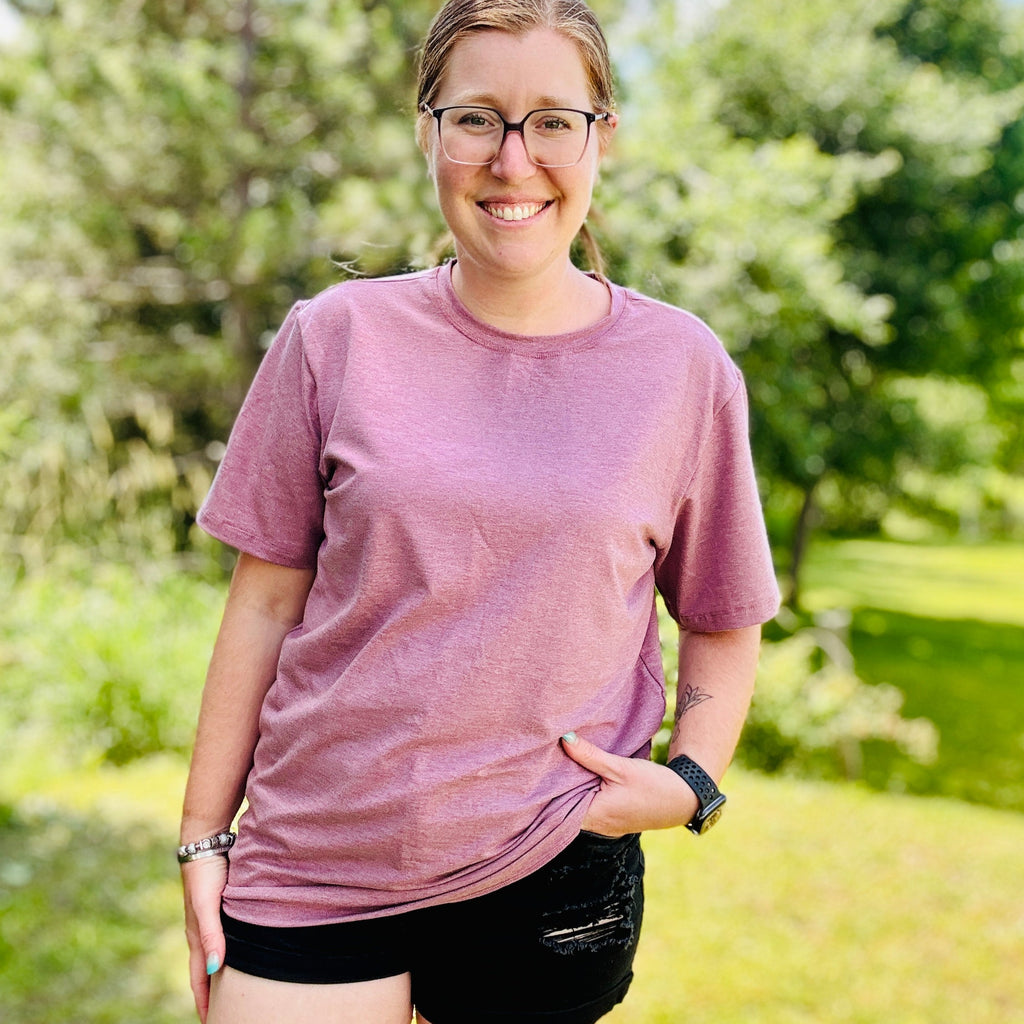 T-shirt oversize en bambou rose brown pour femme.