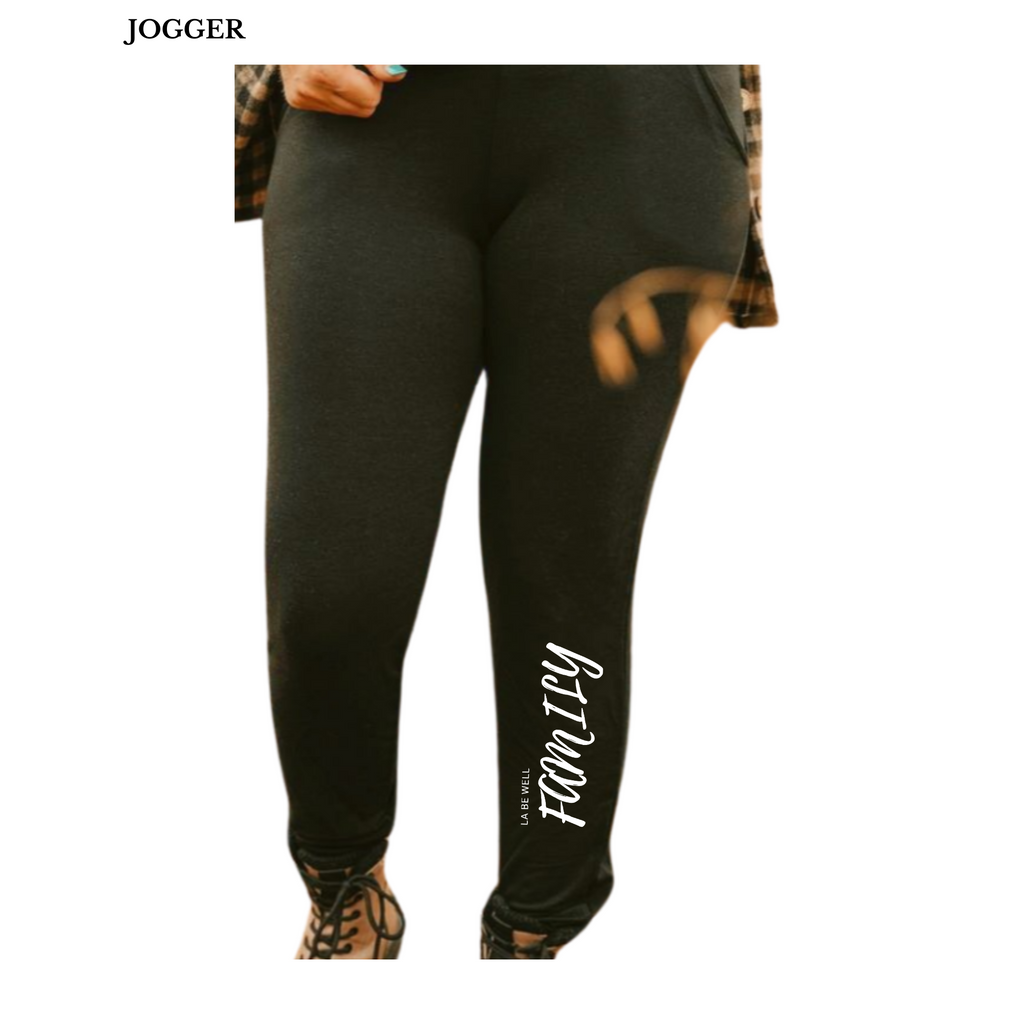 Pantalon style jogger pour femme en bambou noir, idéal pour la maternité Le be well Family