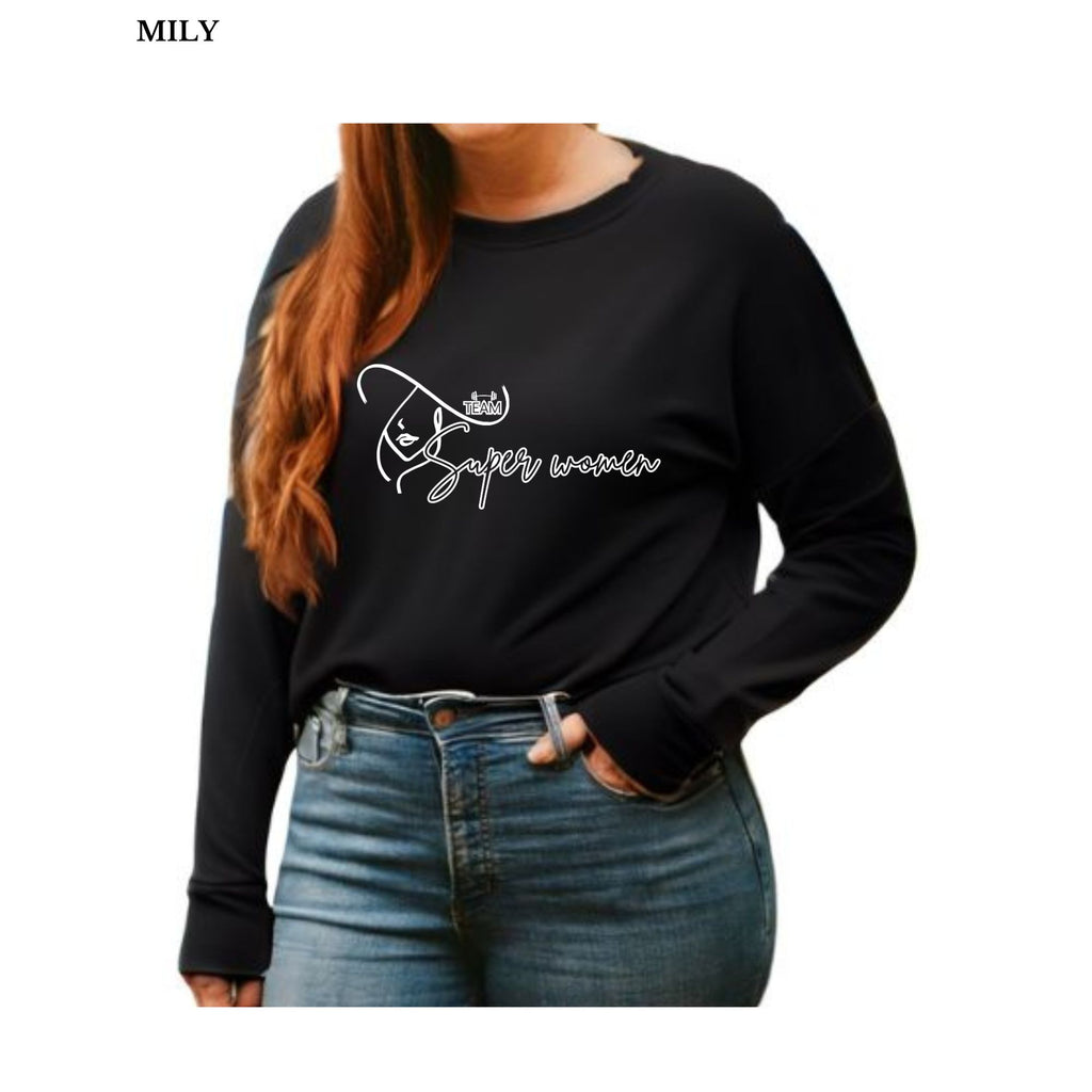 Sweater Mily noir pour femme Team Team SuperWomen