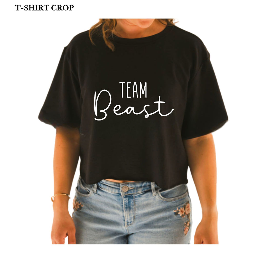 T-shirt crop en bambou noir pour femme Team Beast