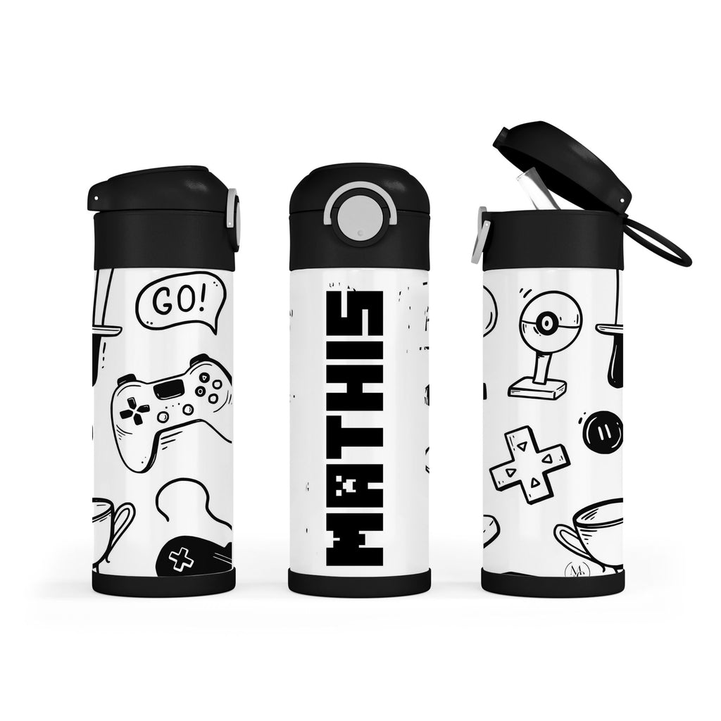 Bouteille isolante 12 oz pour enfant - VIDEO GAMES