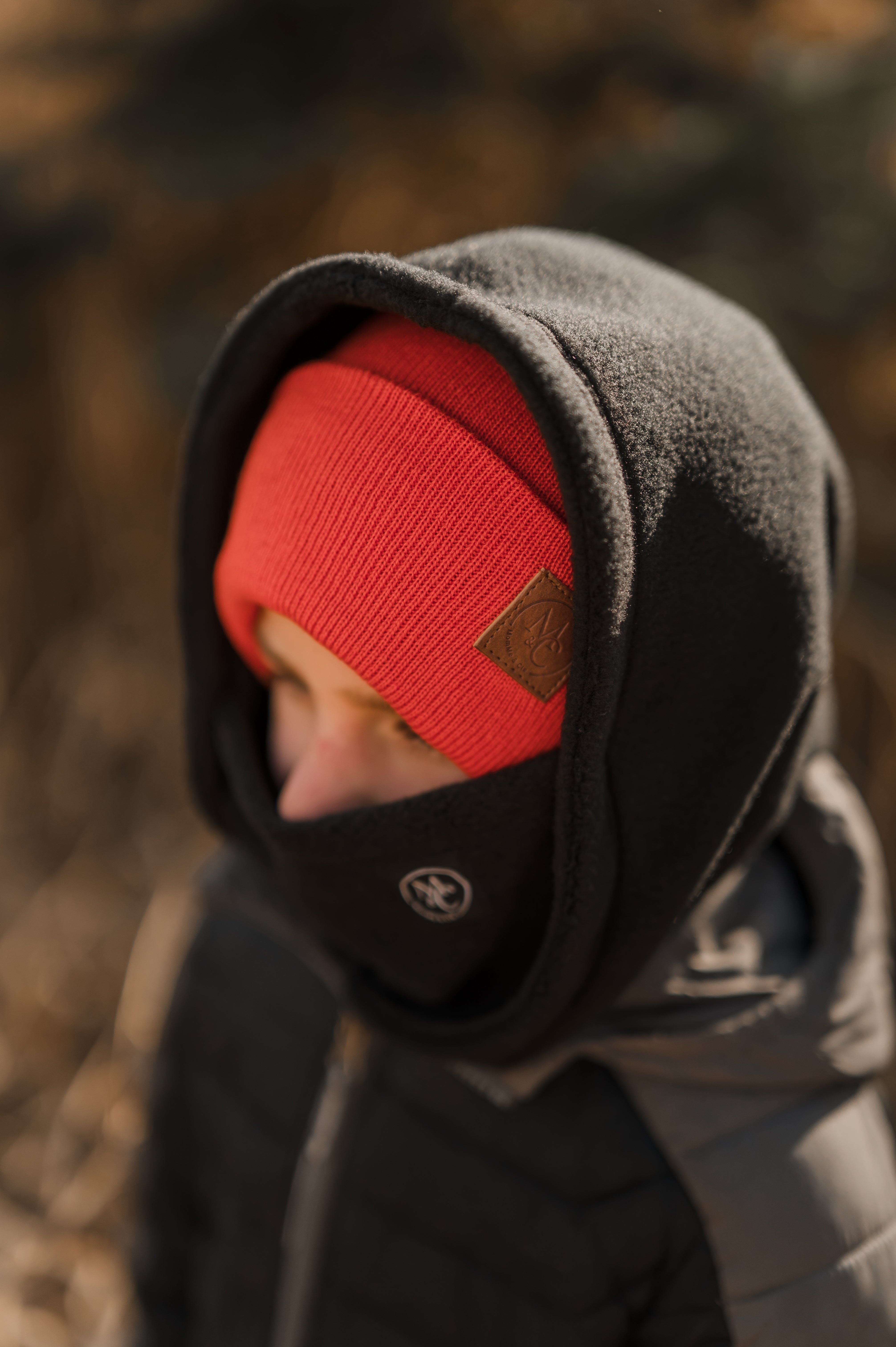 Cagoule à Capuche Unisexe Enfant - Masque Facial Zippé, Doublure Polaire, Coupe-vent, Pour Hiver Et Outdoor - 7