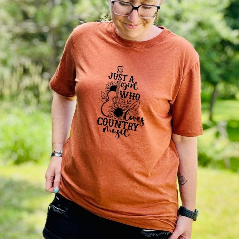 T-shirt oversize en bambou rouille pour femme - COUNTRY MUSIC