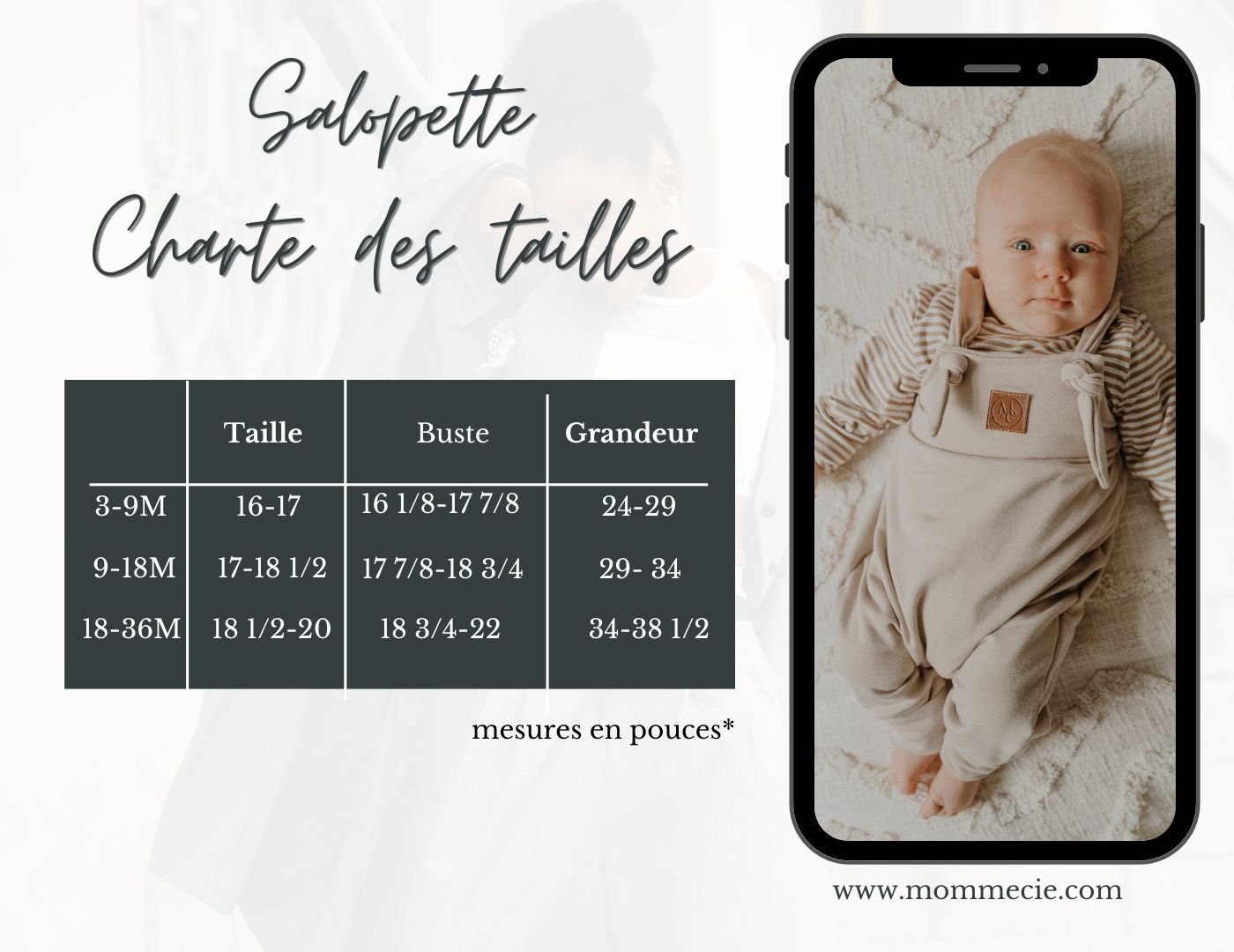 Salopette évolutive à bretelles ajustables marine pour enfant, grandeurs 0 à 3 ans - MomMe et Cie Inc.