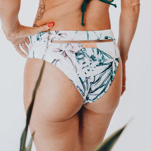 Jules & Nolan - Bas de bikini (Taille naturelle) - Tropical Blanc