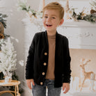 Cardigan avec boutons noir pour garçon, grandeurs 6 mois à 6 ans - MomMe et Cie Inc.