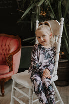 Pantalon détente style jogger rose imprimé floral avec bande à la taille et aux chevilles pour junior, grandeurs de 6 ans à 12 ans - MomMe et Cie Inc.