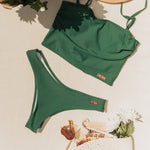 Jules & Nolan - Bas de bikini (Taille basse) - Vert émeraude (fin saison)