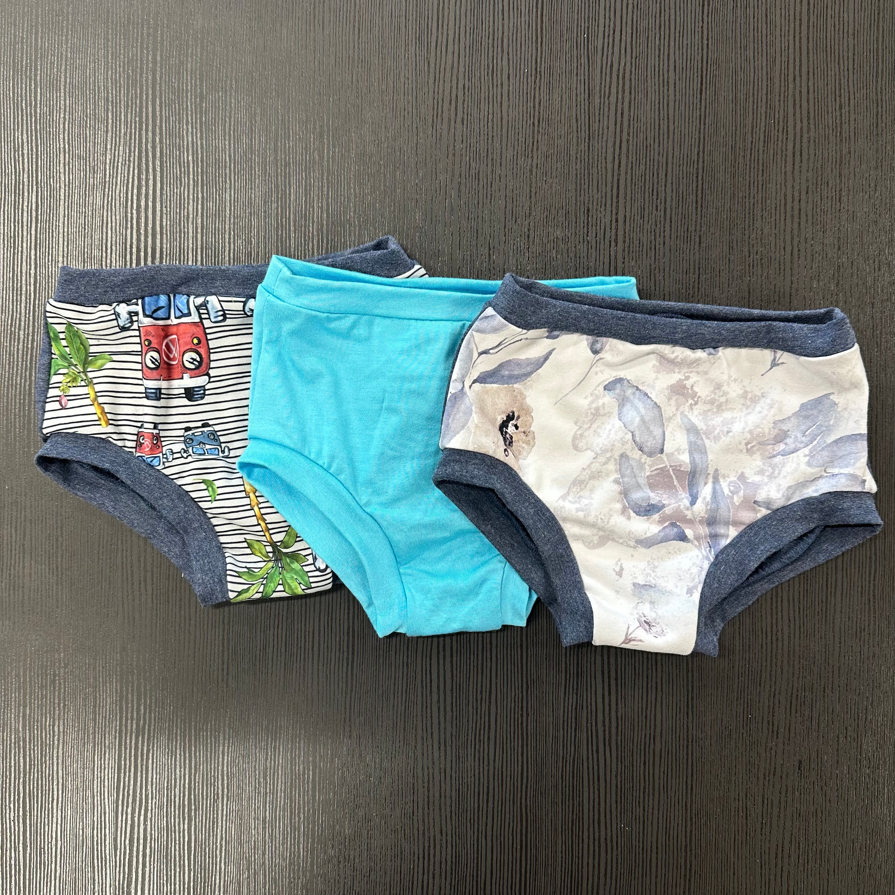 ECO-Sous-vêtements - Trios Bobettes et boxers confectionnés avec des retailles