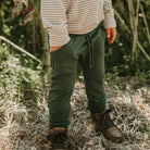 Pantalon évolutif vert forêt style jogger en bambou pour enfant, grandeurs 0 à 6 ans - MomMe et Cie Inc.