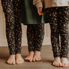 Legging évolutif junior noir à petites fleurs, grandeurs 6 à 12 ans - MomMe et Cie Inc.