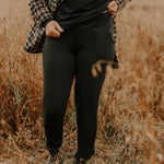 Pantalon style jogger pour femme en bambou noir, idéal pour la maternité - MomMe et Cie Inc.