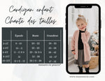 Cardigan Love rose en bambou pour enfant avec poches latérales, grandeurs 2 à 12 ans. - MomMe et Cie Inc.