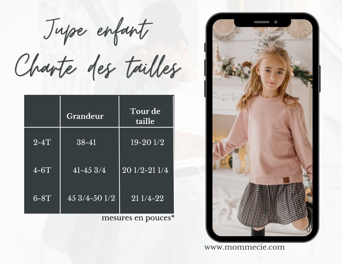 Jupe Marguerite à carreaux roses pour enfant avec une taille élastique et une ceinture ajustable, grandeurs 2 à 10 ans. - MomMe et Cie Inc.