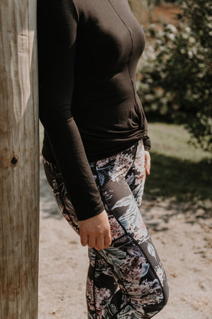 Legging de sport pour femme à taille haute avec poches noir – MomMe et Cie  Inc.