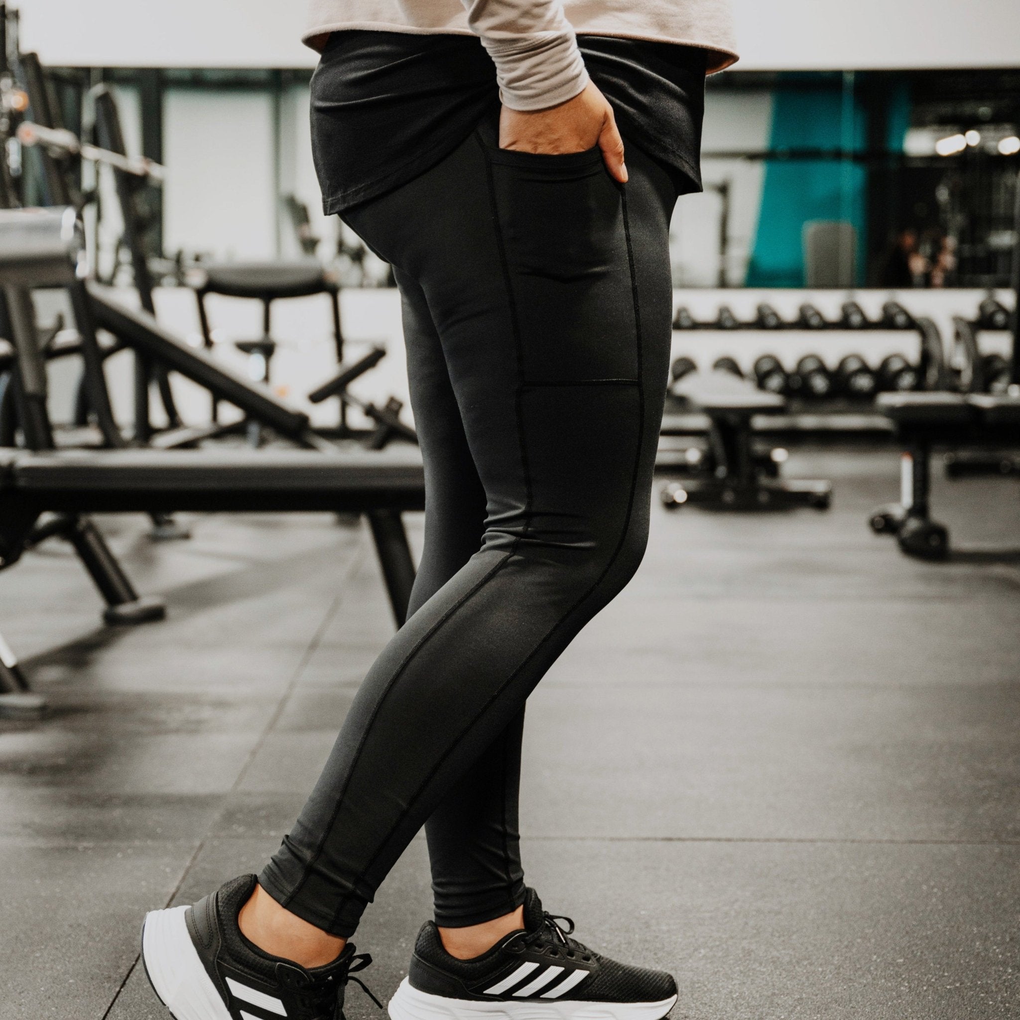 Legging de sport pour femme à taille haute avec poches noir – MomMe et Cie  Inc.