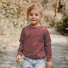 Chandail reglan enfant rayure bourgogne - MomMe et Cie Inc.