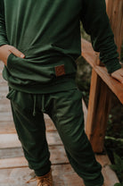 Chandail reglan enfant avec poche vert forêt - MomMe et Cie Inc.