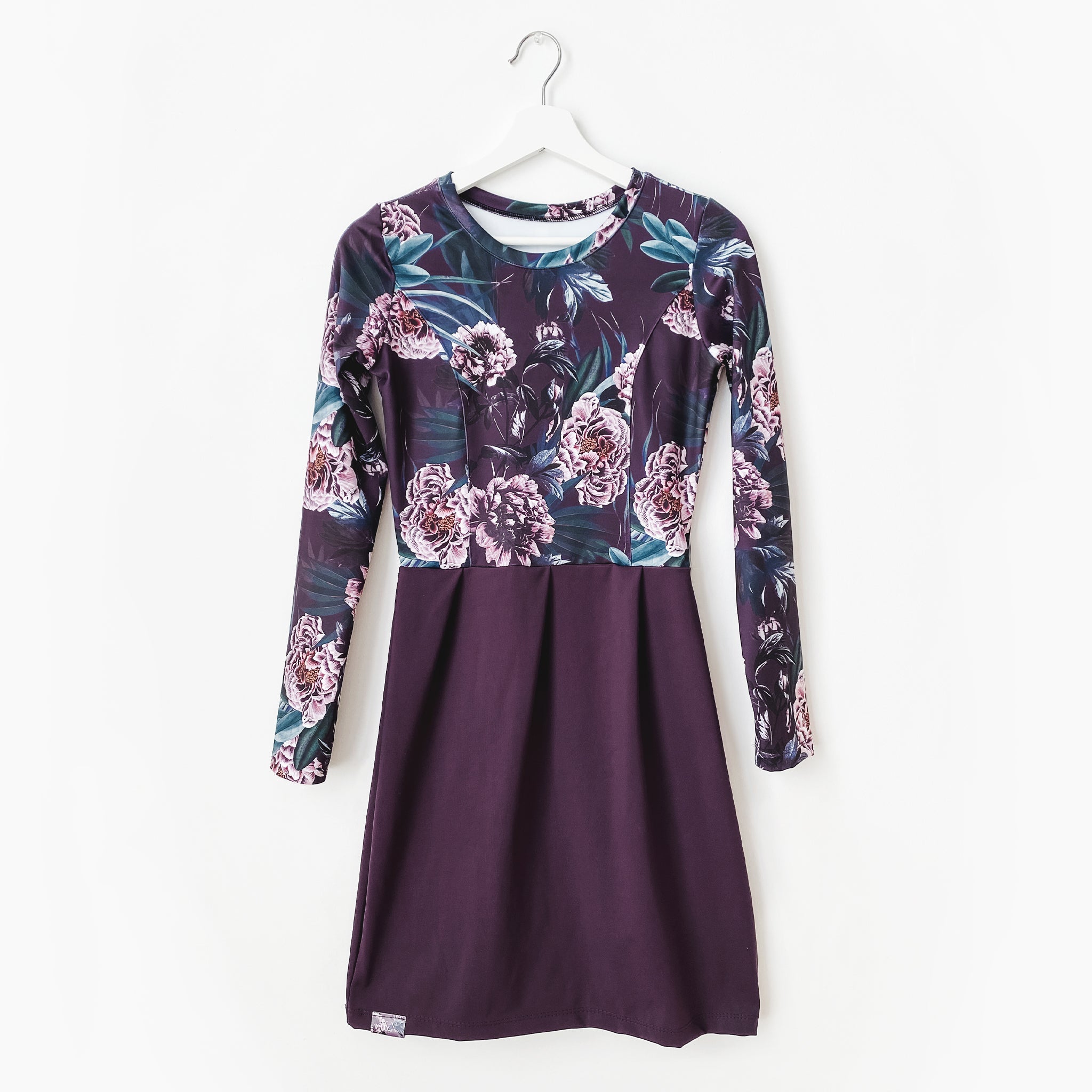 Robe à empiècements pour femmes -Prune Floral