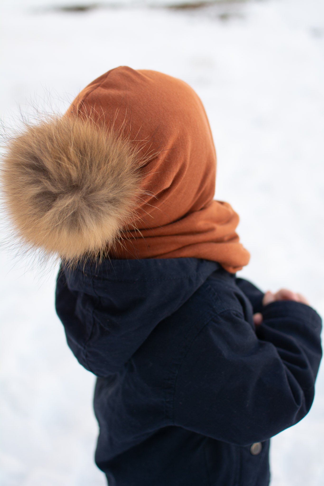 Tuque avec oreilles mi-saison rouille - MomMe et Cie Inc.